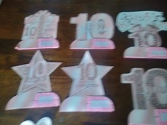 12 Piece 10th birthday Tabletop Decor Girl Pink Free Standing