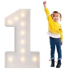 3FT White Marquee Light Up Number 1 For Parties, Celebrations