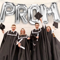 Prom 2026 Balloons Silver 32 Inch Giant – Prom 2026 Decorations Decor for Gradua