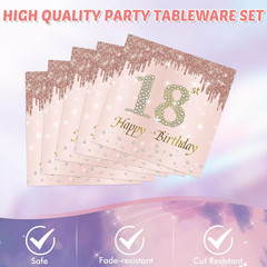 41Pcs 18Th Birthday Decorations for Girls Her,Awesome since 2008 Birthday Tablew