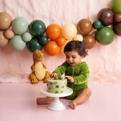 Dinosaur Balloon, 50 Pcs 12 Inches Green Orange Dino Balloon, Olive Sage Bean…