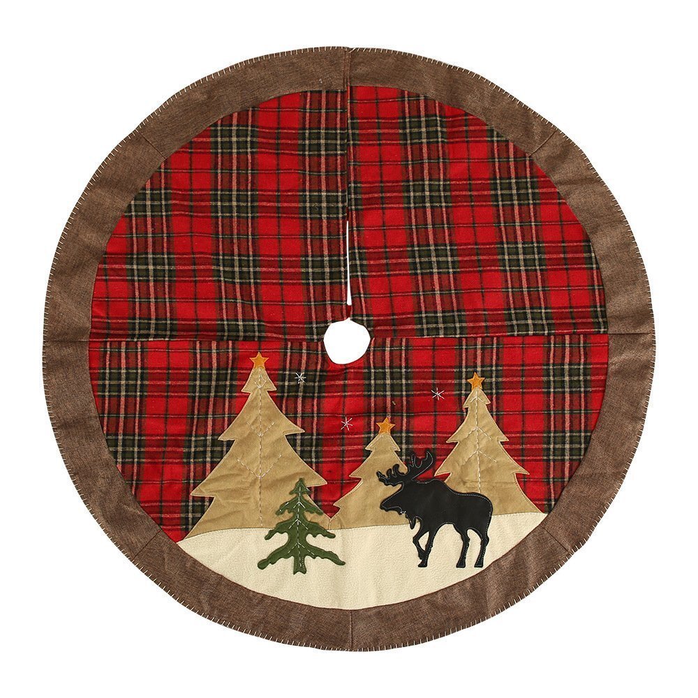 105cm Christmas Plush Velvet Tree Skirt Mat Base Carpet Cover Floor Party Décor