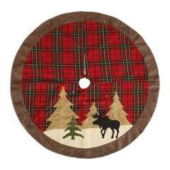 105cm Christmas Plush Velvet Tree Skirt Mat Base Carpet Cover Floor Party Décor