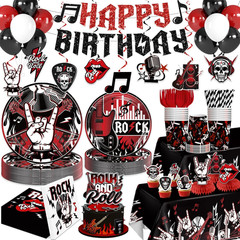 Rock and Roll Party Decorations, 207 PCS Rock N Roll Party Decorations Set with