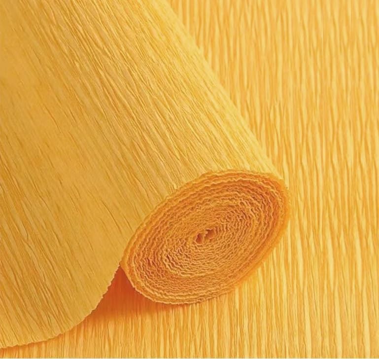 1 PCS Yellow Crepe Paper Roll Wedding Festival Party Decor 17 Inch x 8.2 FT
