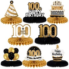 Happy 100th Birthday Honeycomb Table Centerpieces Cheers to 100 Years Decor