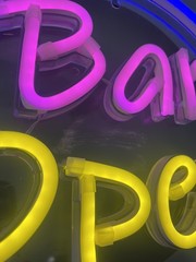 Garden ‘Bar open’ Neon Light Battery Operated Indoor & Outdoor – * Defect*