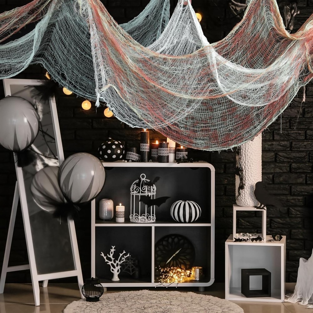 6Pcs Halloween Decoration Creepy Cloth Spooky Gauze Net 225 x 76CM Party decor