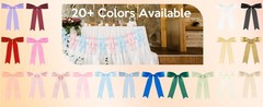 Champagne Bow Garland Banner 1 String 9 PCS, Pre-Strung Satin Ribbon Bow
