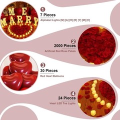 Romantic Proposal Set with Light Up Letters and Rose Petals