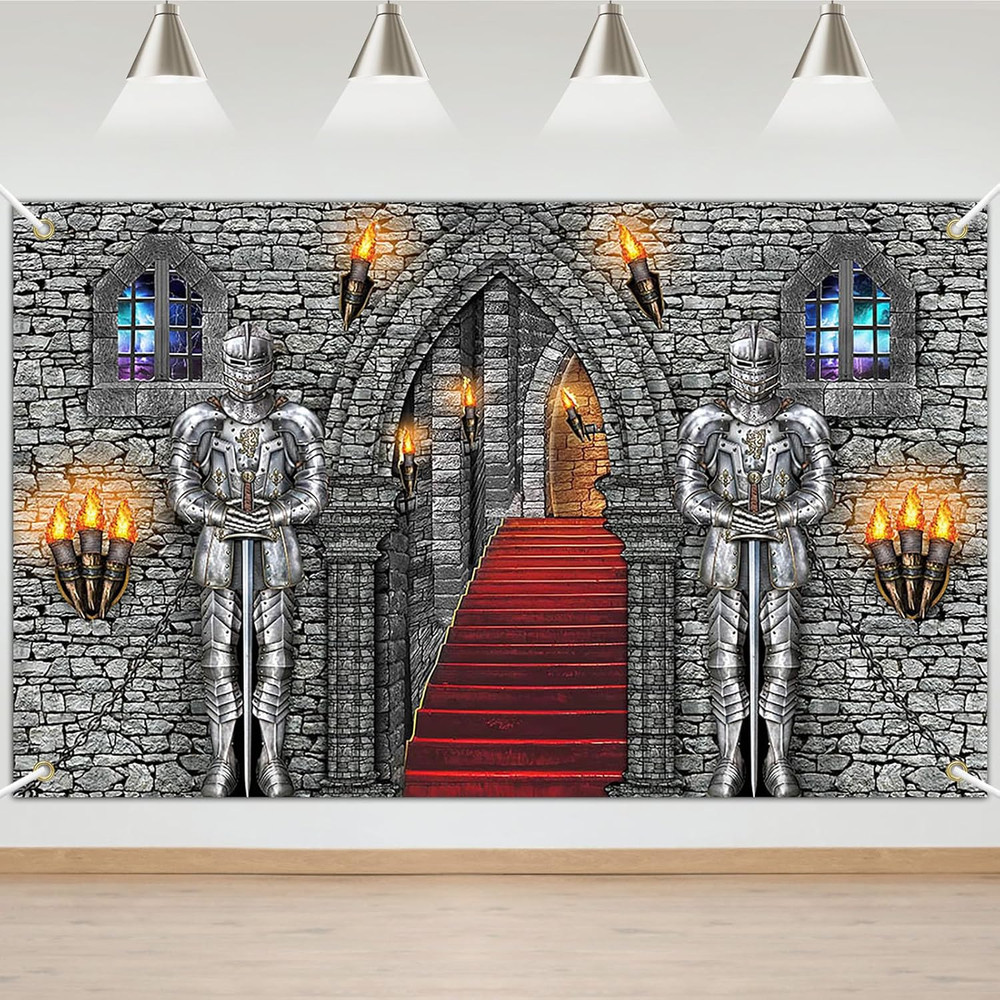 Medieval Banner Knight Castle Backdrop Castle Backdrop Medieval Party Decoration