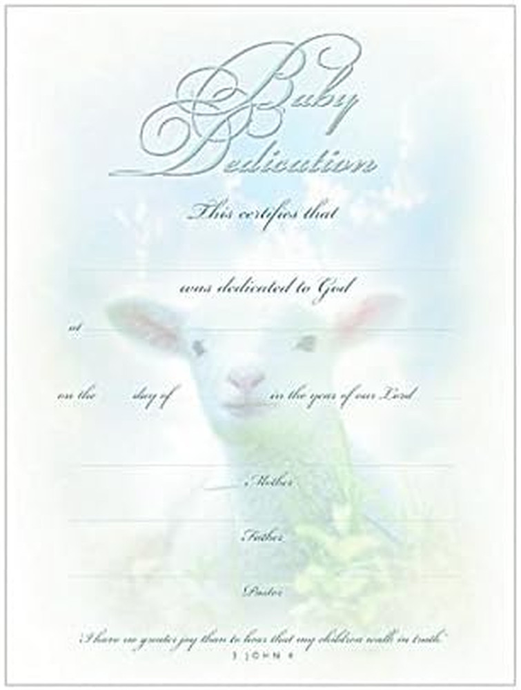 Baby Dedication Certificates – Pack of 6, 11″ × 8.5″ Silver Foil Embossed – Eleg
