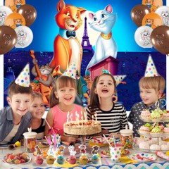 The Aristocats Party Supplies Set Plates Balloons Cake Toppers Banner Gift
