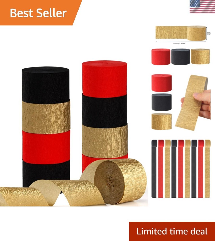 Red-Black Gold Casino-Theme Party-Decorations Streamers – 9 Rolls Graduation …