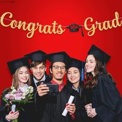 Stunning 10ft Gold Congrats Grad Banner | Perfect for 2026 Graduation Parties