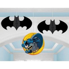 Batman DC Comics Superhero Honeycomb Decorations Birthday Party Decor 3 Piece