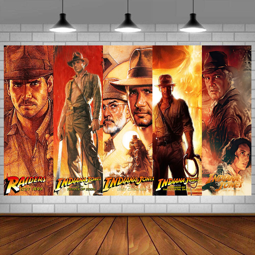 Indiana Jones Party Supplies Backdrop Banner Poster Vinyl 5x3ft Birthday Gift