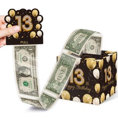 13th Birthday Money PullOut Surprise Box For Teens With 35 PCS Clear Bags