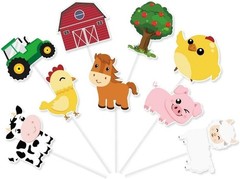 36 PCS Farm Cupcake Toppers – Farm Animal Birthday Decorations Animal Cake To…