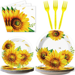 96 Pcs Sunflower Party Supplies Sunflower Themed Party Decoration Sunflower Part