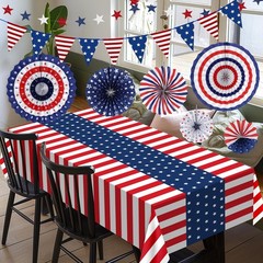 Patriotic 4th of July Decorations Set,9 Pcs Red White and Blue Paper Fans, Pe…