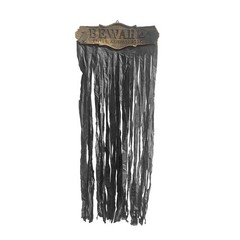 Beware Curtain Light Up Haunted House Prop LED Crow Scary Halloween Door Decor