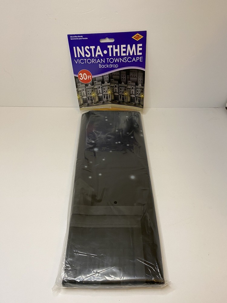 Insta-theme Victorian Townscape Party BackDrop Accessory 4’ X 30’ New