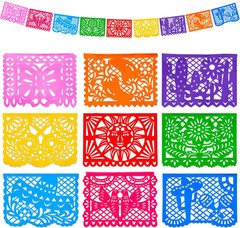 1 Pack 18 Ft Papel Picado Banner Cinco De Mayo Decoration, Fiesta Party Decorati