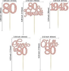 Gyufise 30Pcs 80th Birthday Cupcake Toppers 80 Fabulous Cupcake Picks Cheers …