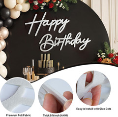 White Happy Birthday Sign for Backdrop – Felt Happy Birthday Letters for Balloon