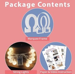 3 Ft DIY Light Up X Marquee Display Decor NIB White College Birthday Party Bling