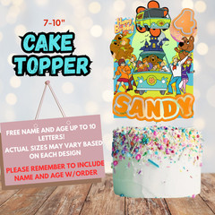 FREE CUSTOM SCOOBY DOO party supplies decoration balloons theme cupcake topper