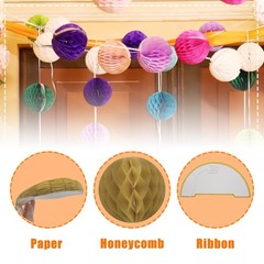 8 PCS Paper Honeycomb Balls Tissue Flower Party Backdrop Decor 8in/Khaki