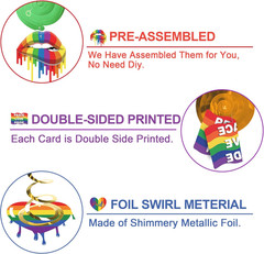 35 Pcs Gay Pride Decorations Hanging Swirls – Love Is Love Pride Hanging Decorat