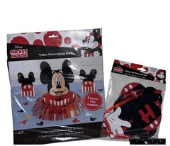 Disney Mickey Mouse Party Decor Kit & Happy Birthday Banner Bundle NIP
