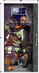 Reusable Witch Restroom Door Cover Party Accessory Plastic All-Weather