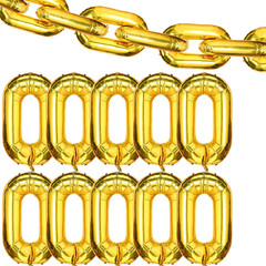 24 Pieces Chain Balloons 16 Inch Foil 90S Balloons Hip Hop Party Decorations Jum
