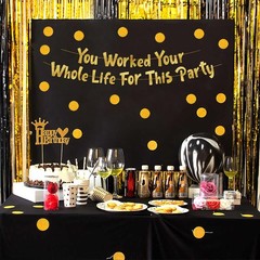 Funny Retirement Decor, Gold Glitter Banner, Party Supplies Gift, Gold