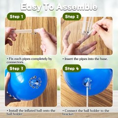 6 Sets Balloon Sticks with Base,Balloon Stand Kits,Balloon Stands with Base f…