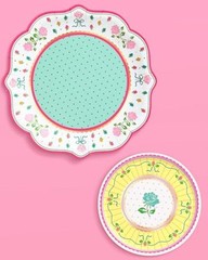 Tea Party Plates – 32pk, 16 9″ + 16 7″ | Garden Party, Birthday Decorations,