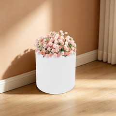 LED Large Round Barrel Flower Pot Flower Pot for Outdoor Courtyard Decoration