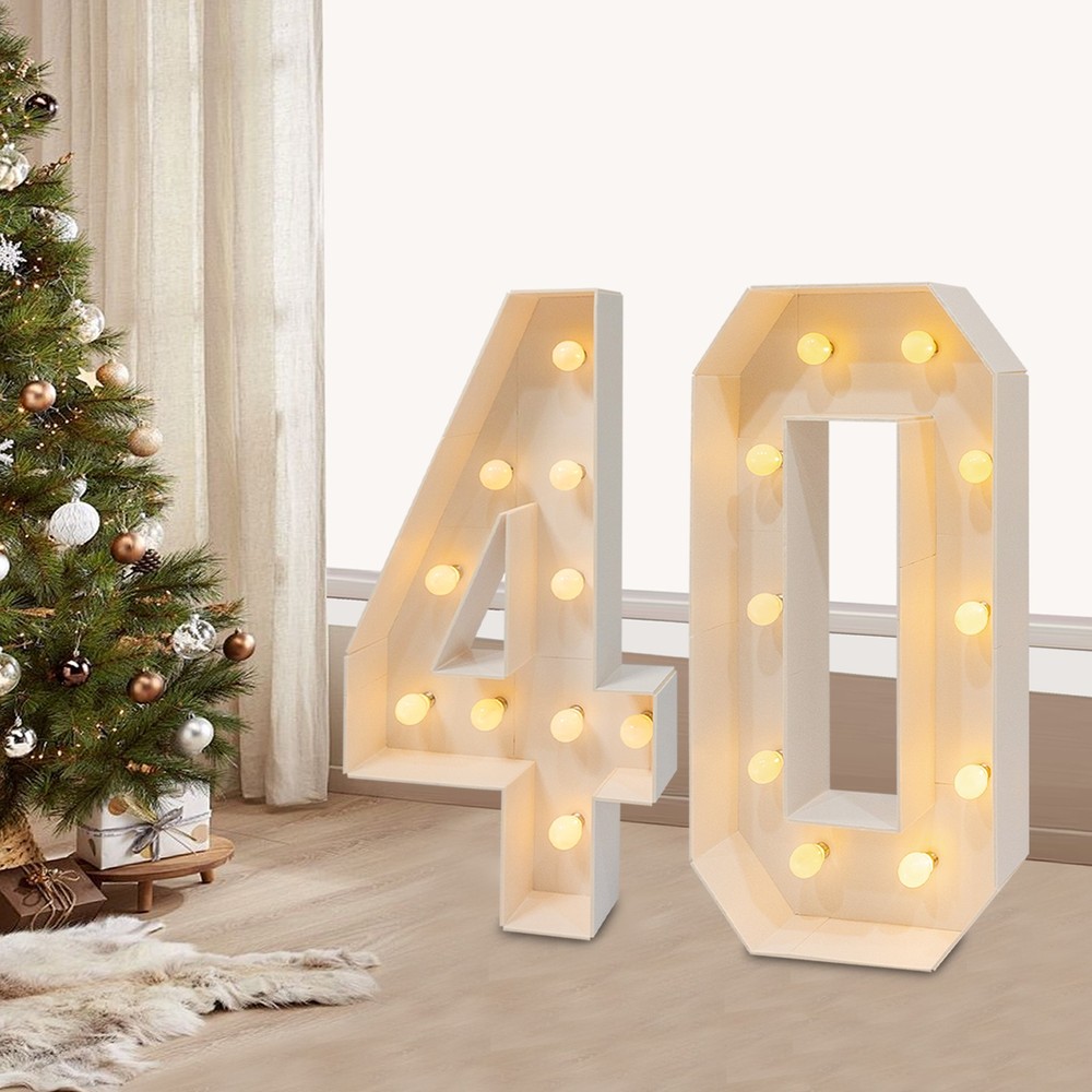 39″in H 40 Birthday Number Lights Marquee Light up Numbers 40th Birthday Decor