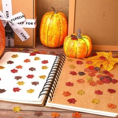 500 PCS Orange Fall Felt Maple Leaf Confetti Glitter Thanksgiving Scatter