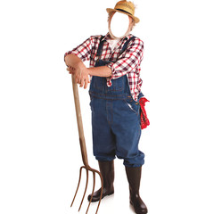 SS11175 Old Timer Hillbilly Redneck Farmer Hay Fork Stand In Cardboard Cutout St