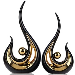 XMGZQ 2pcs Black and Gold Modern Abstract Art Statue Table Decoration,Elegant…