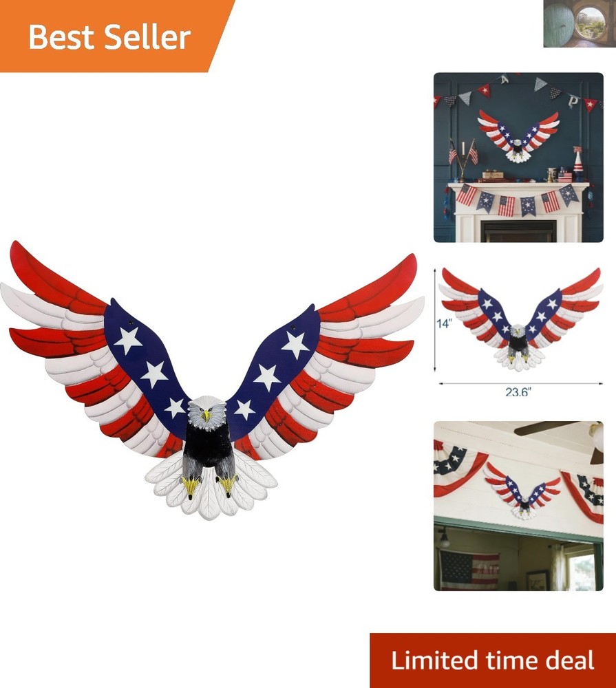 Unique Metal Eagle Wall Art – Perfect for 4th of July Indoor & Outdoor Use