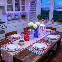 4 Pack Waterproof Red, White & Blue Fairy Lights – Perfect for 4th of July Decor