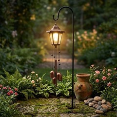 Solar Wind Chime Light with Elegant Hanging Bells for Patio Decoration