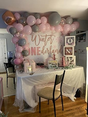 Winter Onederland Backdrop for Girl 1st Birthday Party Decoration (7x5ft).