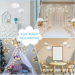 6 Pieces Artificial Cloud Props Imitation 3D Cloud Shape Hanging Decorations Roo